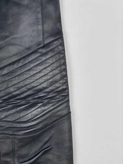 Balmain Leather Biker Jogger Pants