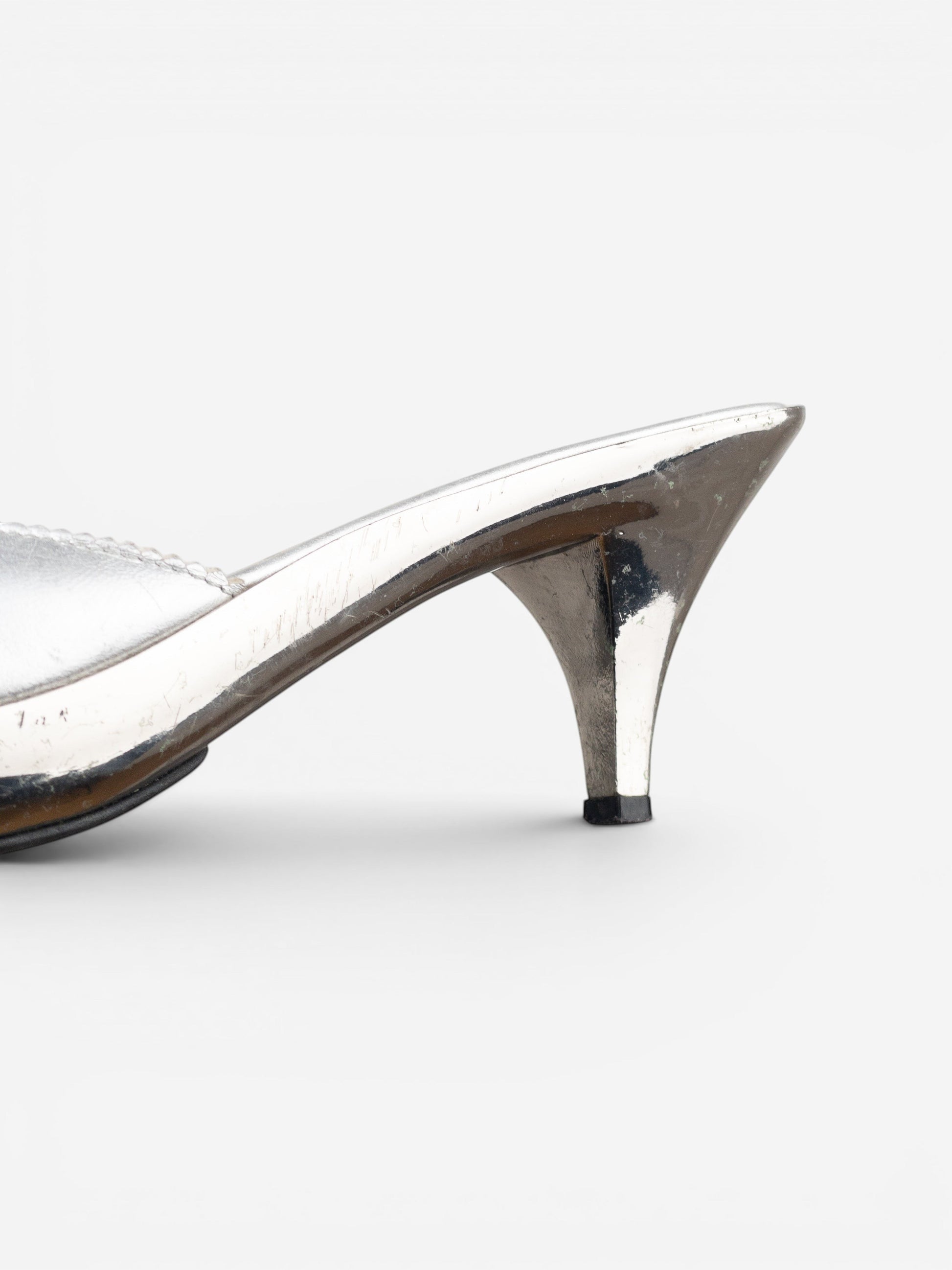 Miu Miu AW99 Metal Peep Toe Mule Heels – photo 10