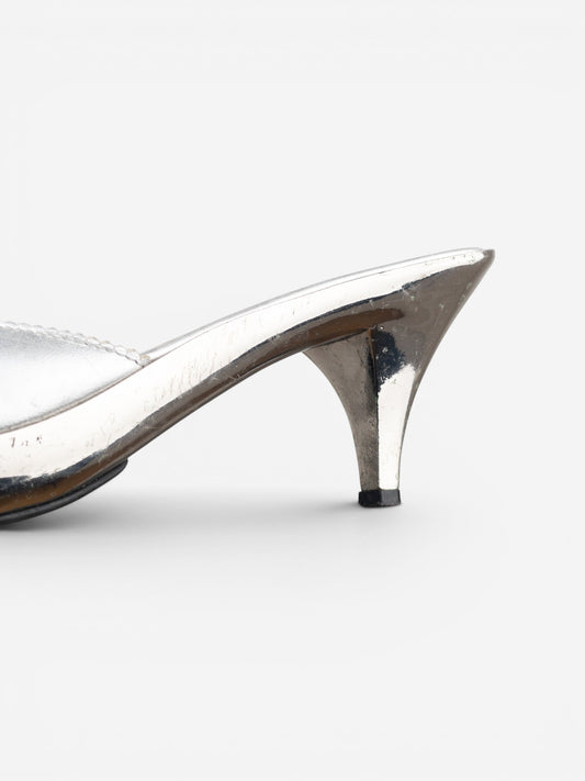 Miu Miu AW99 Metal Peep Toe Mule Heels – photo 10