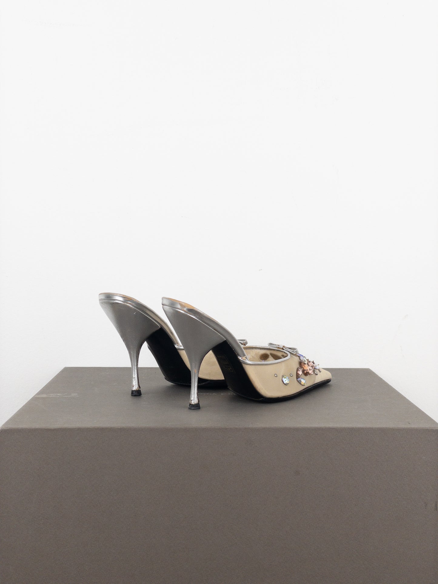 Miu Miu SS99 Sheer Gem Mule Heels