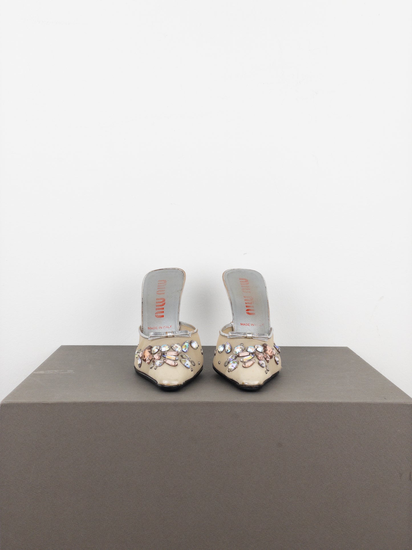 Miu Miu SS99 Sheer Gem Mule Heels