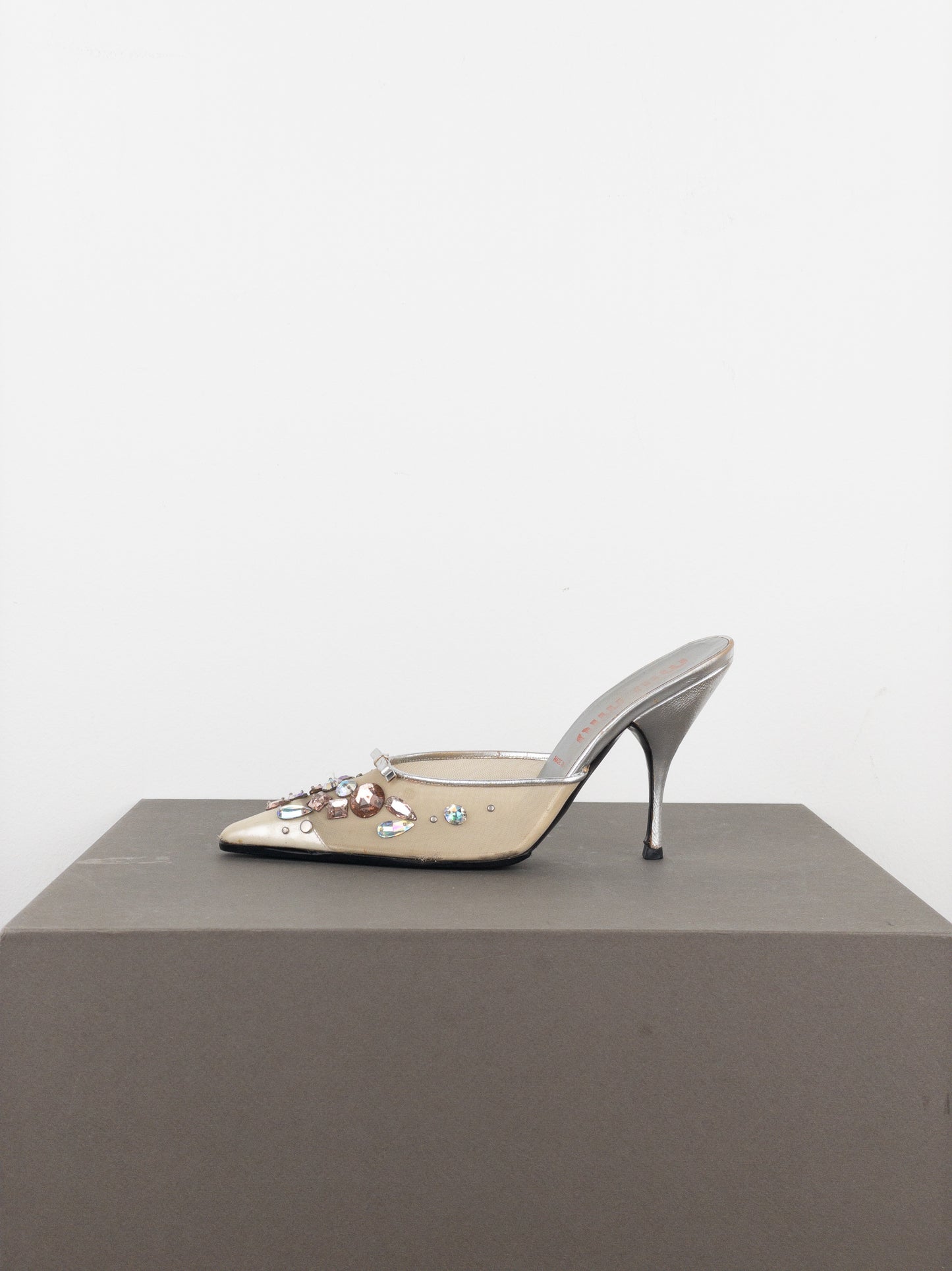 Miu Miu SS99 Sheer Gem Mule Heels