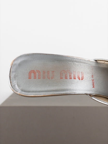 Miu Miu SS99 Sheer Gem Mule Heels