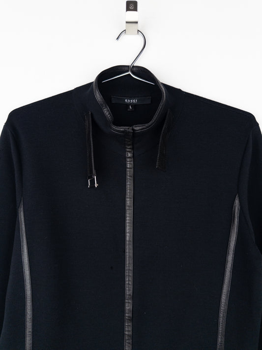 Gucci by Tom Ford AW00 Leather-Trimmed Knit Biker Jacket – photo 3
