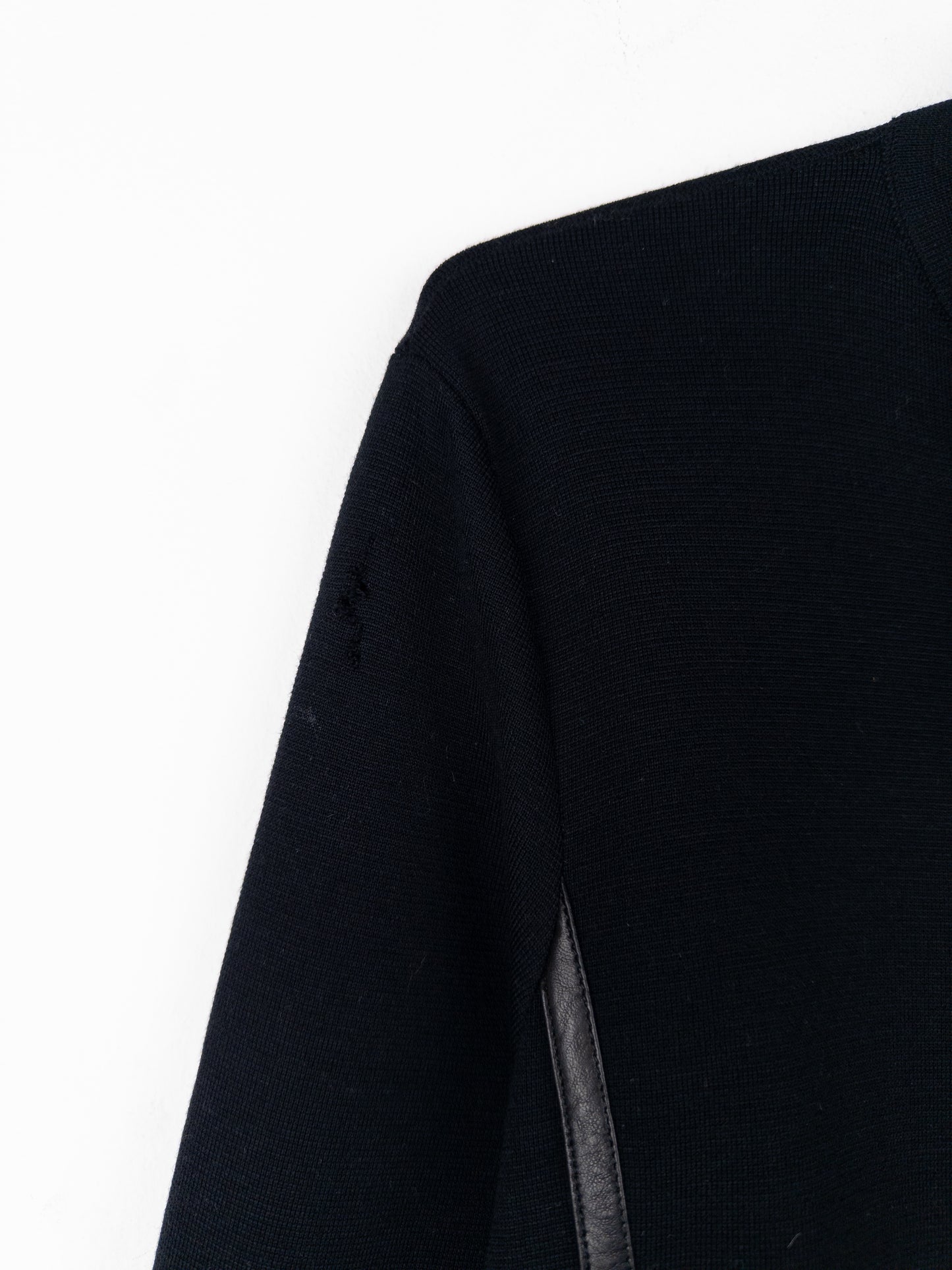 Gucci by Tom Ford AW00 Leather-Trimmed Knit Biker Jacket