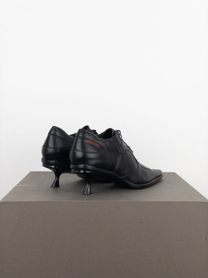 Miu Miu AW99 Kitten Heel Biker Moto Shoes