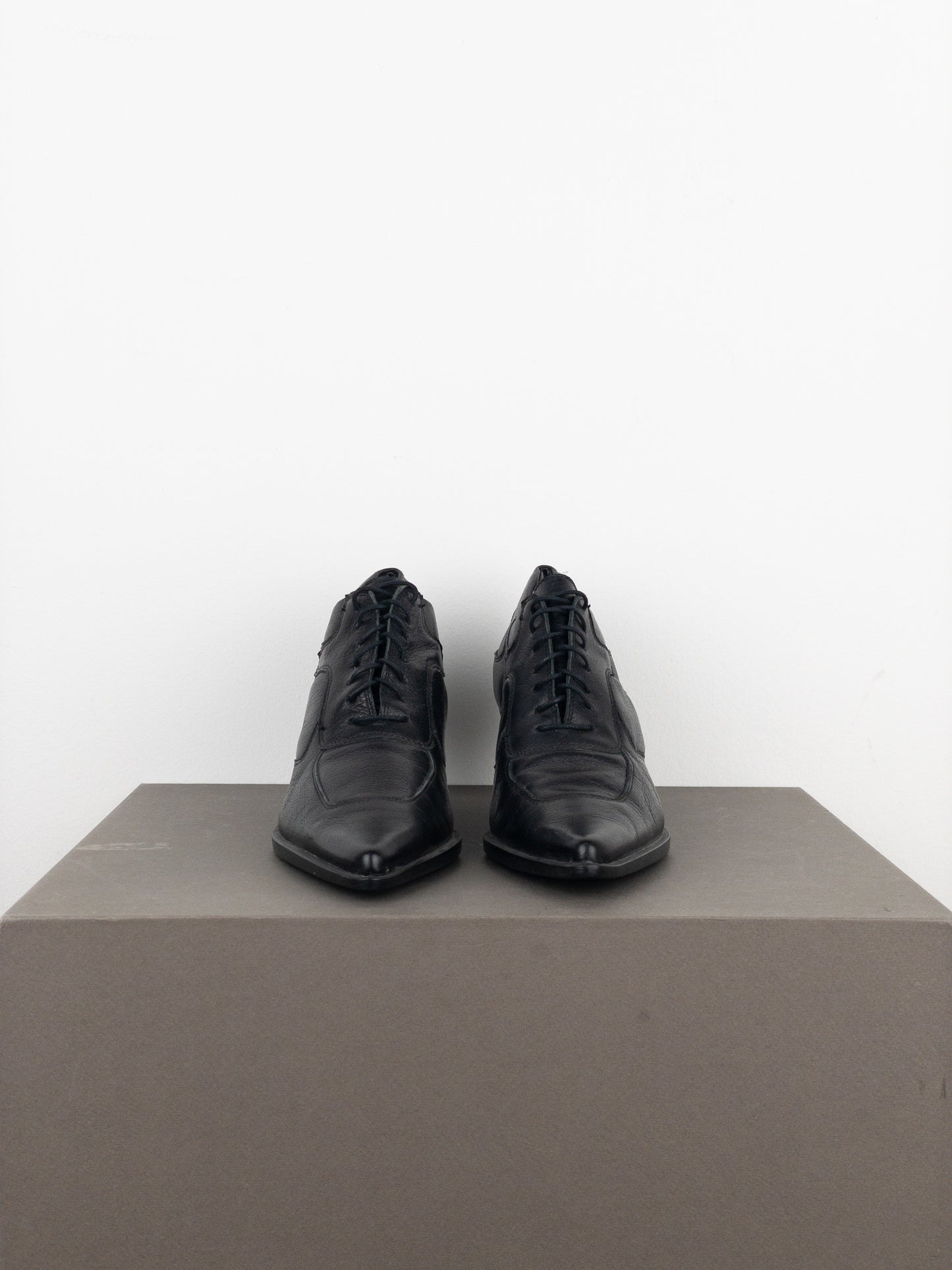 Miu Miu AW99 Kitten Heel Biker Moto Shoes