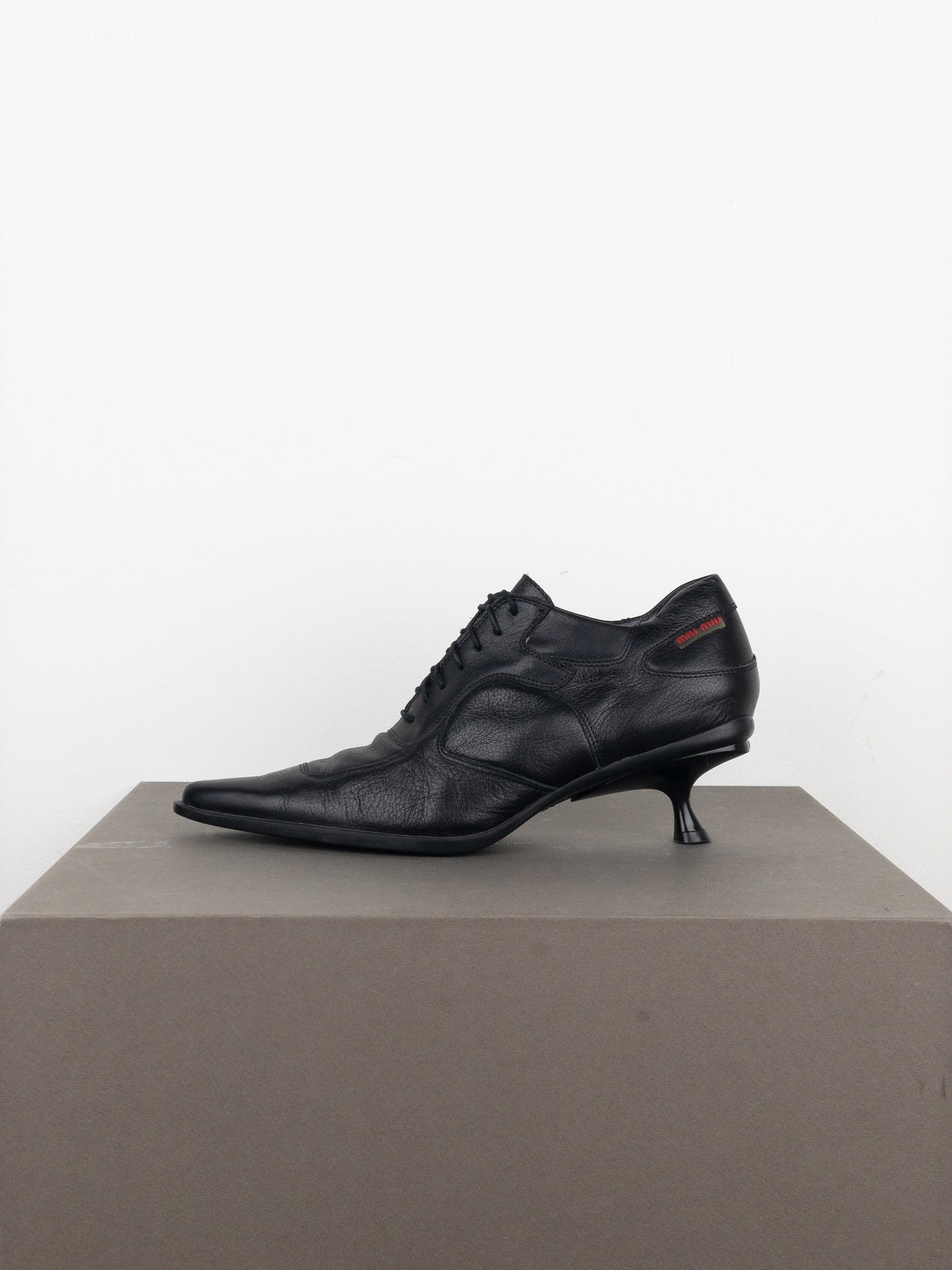 Miu Miu AW99 Kitten Heel Biker Moto Shoes
