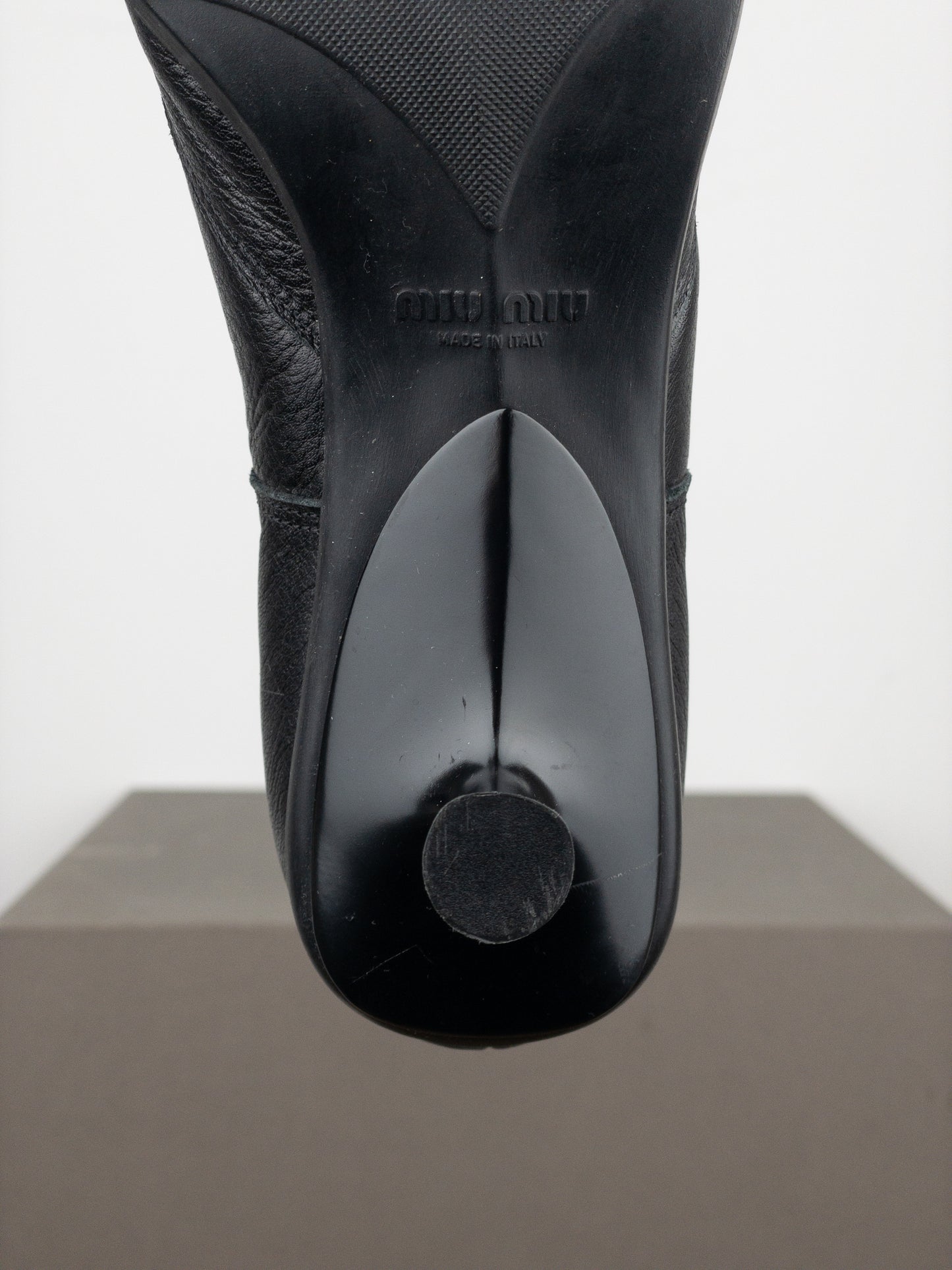 Miu Miu AW99 Kitten Heel Biker Moto Shoes