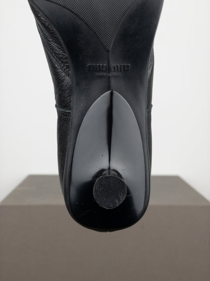 Miu Miu AW99 Kitten Heel Biker Moto Shoes