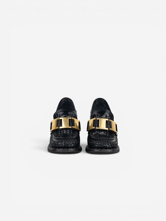 Prada Square Toe Buckle Loafer Pump Heels – photo 5