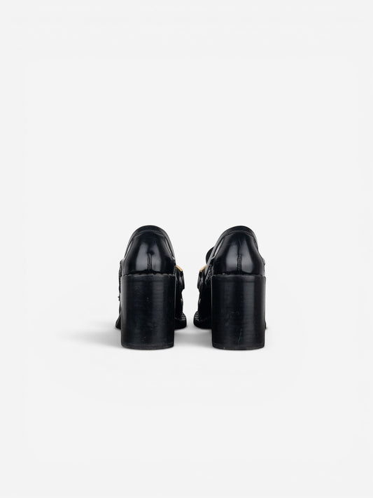 Prada Square Toe Buckle Loafer Pump Heels – photo 6