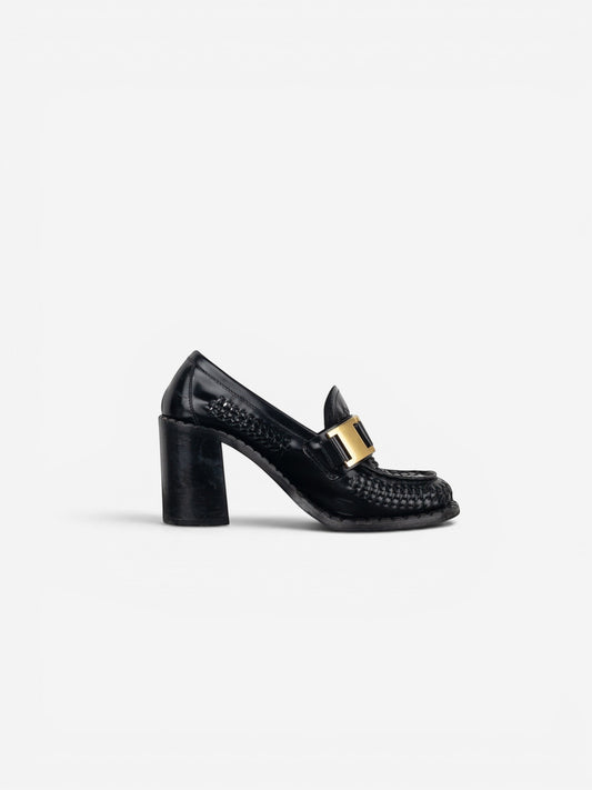 Prada Square Toe Buckle Loafer Pump Heels – photo 4