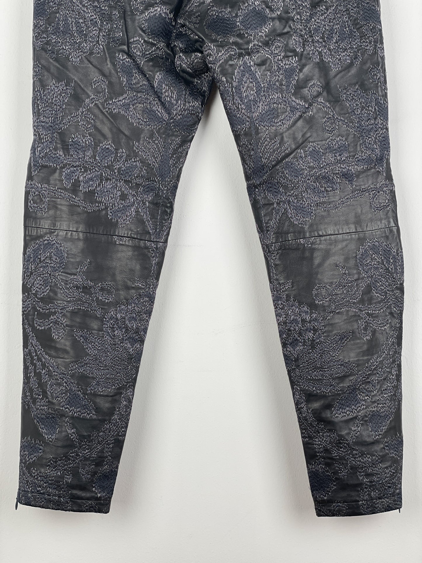 Gucci by Tom Ford SS00 Embroidered Leather Biker Pants