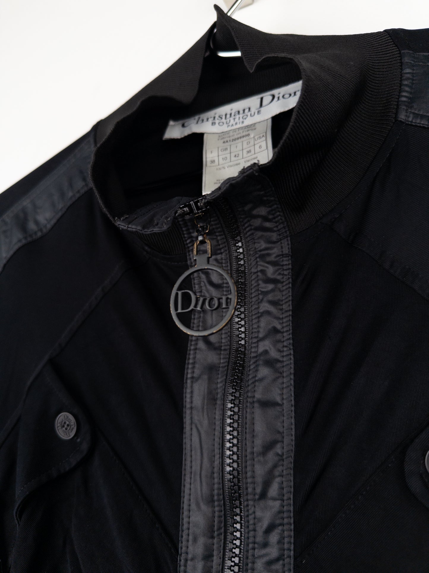 Dior by Galliano SS04 High-Neck Bondage Flight Parachute Bomber Jacket