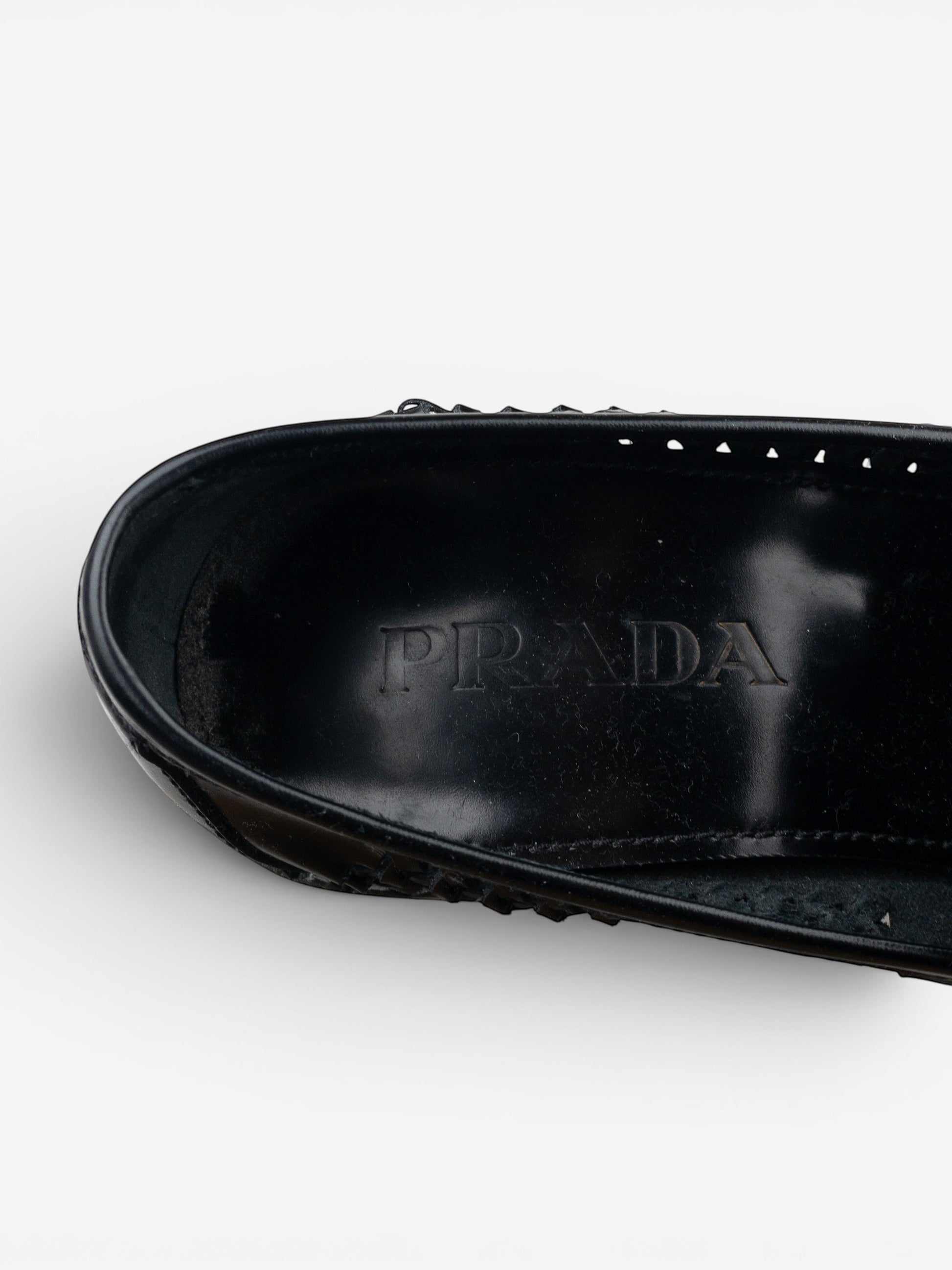 Prada Square Toe Buckle Loafer Pump Heels – photo 10