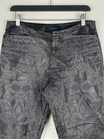 Gucci by Tom Ford SS00 Embroidered Leather Biker Pants