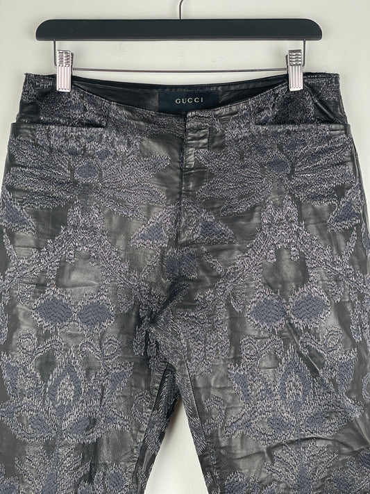 Gucci by Tom Ford SS00 Embroidered Leather Biker Pants – photo 3