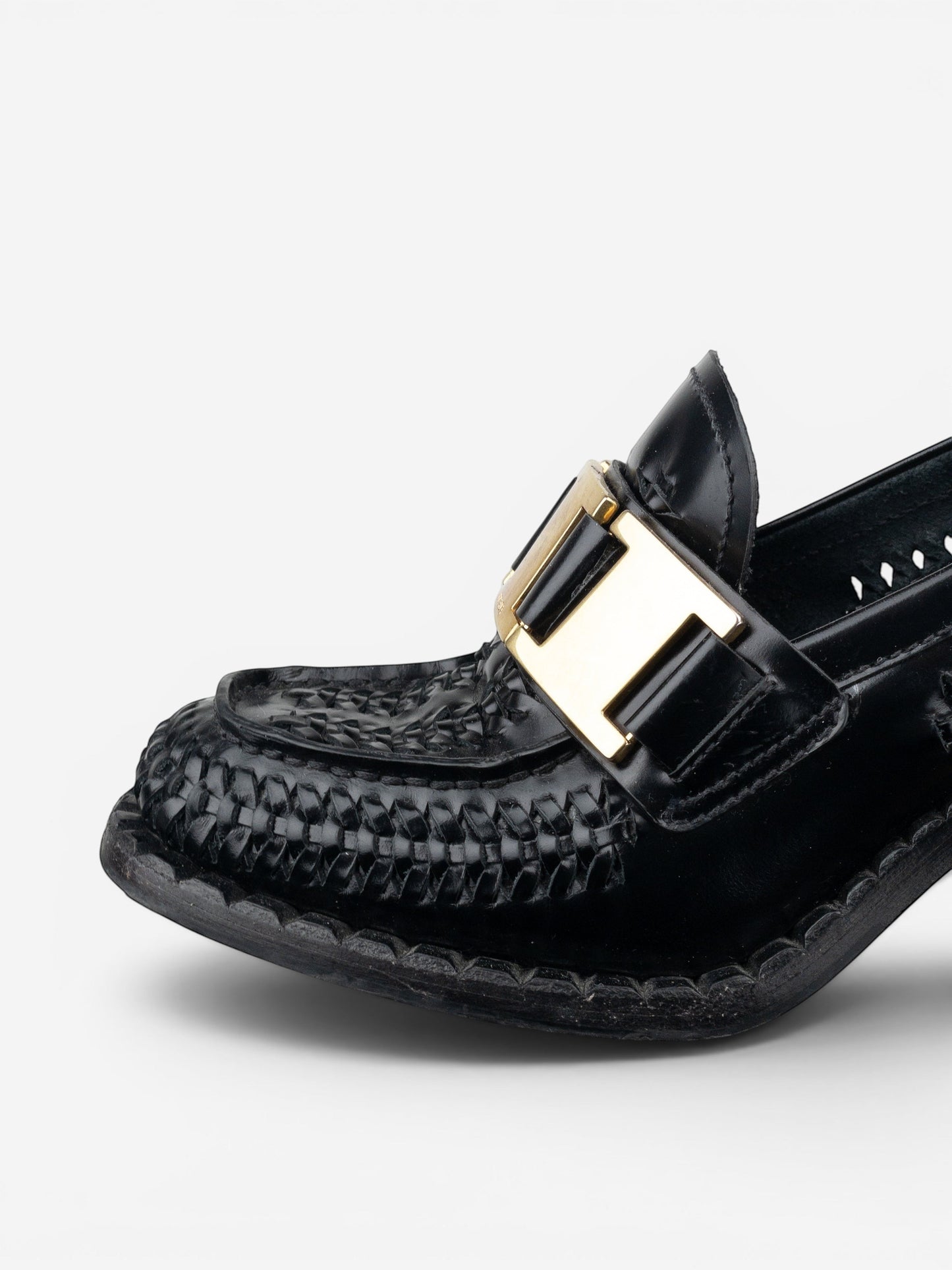 Prada Square Toe Buckle Loafer Pump Heels – photo 8