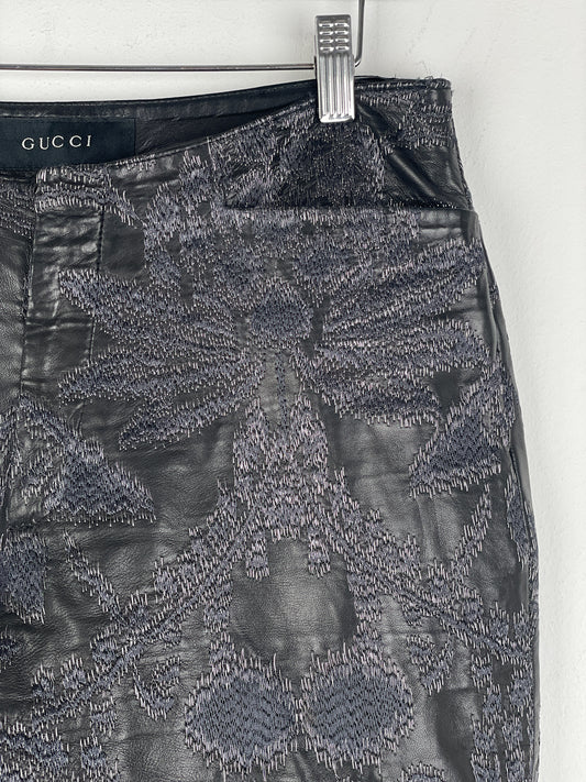 Gucci by Tom Ford SS00 Embroidered Leather Biker Pants – photo 5