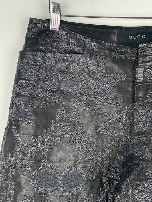 Gucci by Tom Ford SS00 Embroidered Leather Biker Pants – photo 4