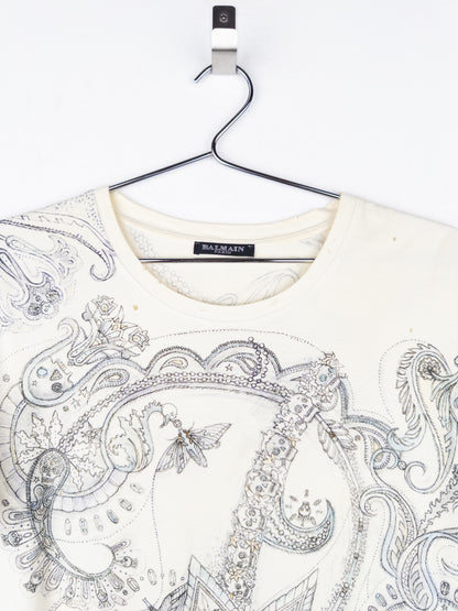 Balmain by Decarnin SS09 Distressed Paisley T-Shirt