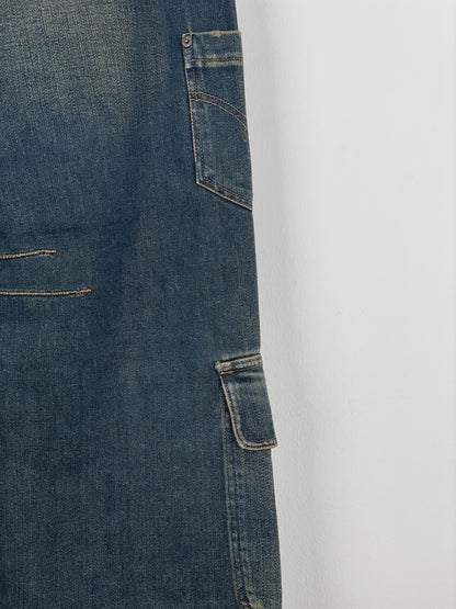 Dolce & Gabbana AW03 Double Waist Denim Cargo Pants