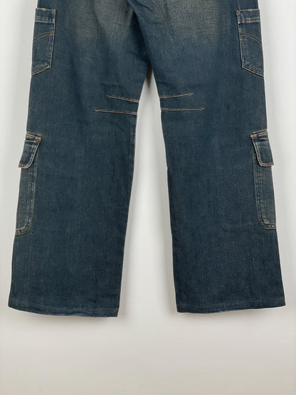 Dolce & Gabbana AW03 Double Waist Denim Cargo Pants
