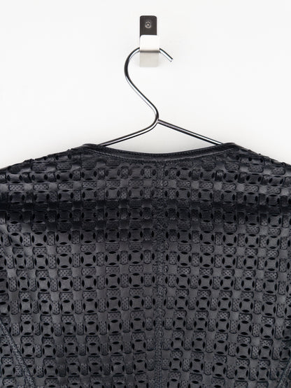 Armani 2000s Laser Cut Out Leather Blazer Jacket