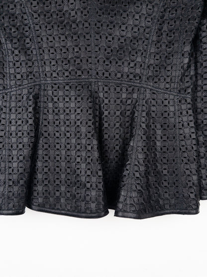 Armani 2000s Laser Cut Out Leather Blazer Jacket