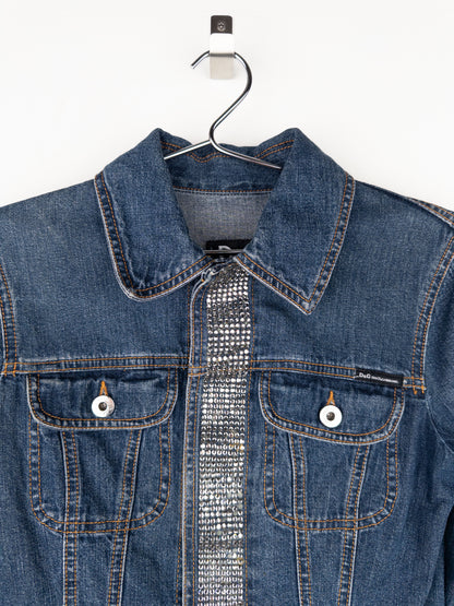Dolce & Gabbana 2000s Rhinestone Denim Trucker Jacket