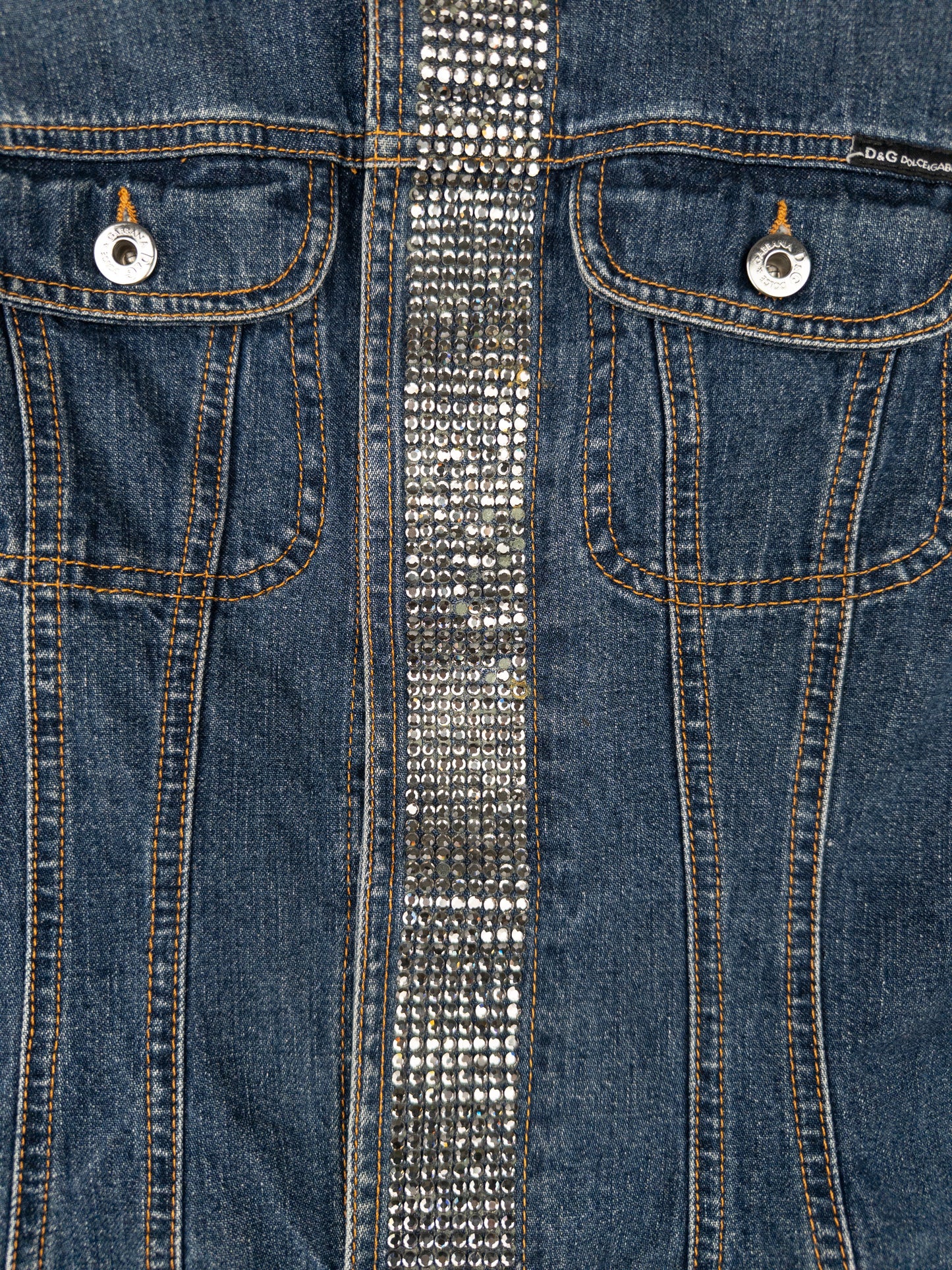 Dolce & Gabbana 2000s Rhinestone Denim Trucker Jacket