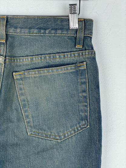 Helmut Lang 1990s Dirt Wash Boot-Cut Denim Jeans