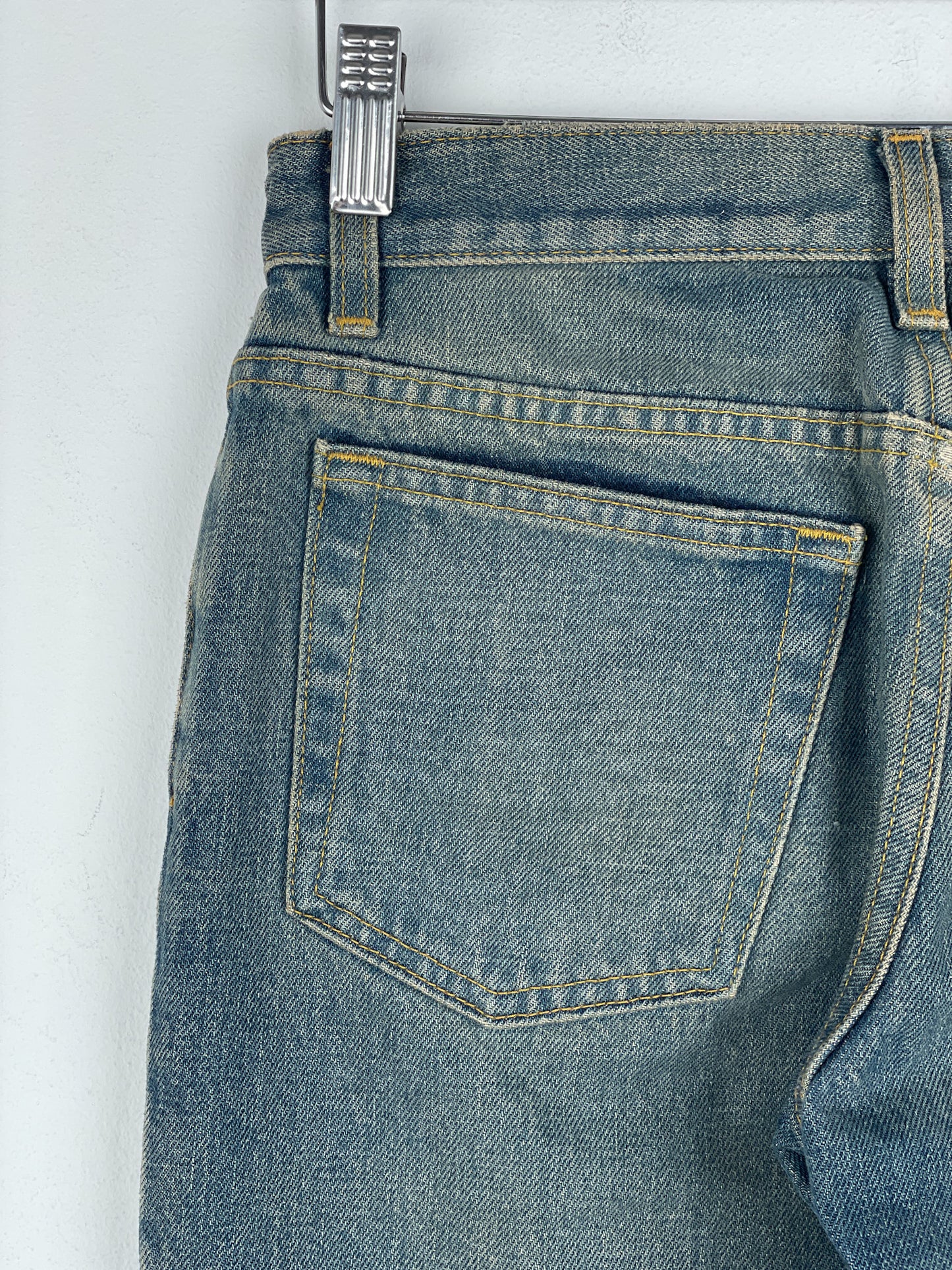 Helmut Lang 1990s Dirt Wash Boot-Cut Denim Jeans