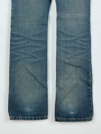 Helmut Lang 1990s Dirt Wash Boot-Cut Denim Jeans