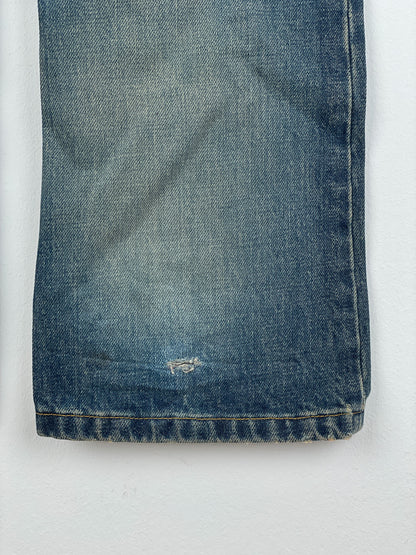Helmut Lang 1990s Dirt Wash Boot-Cut Denim Jeans