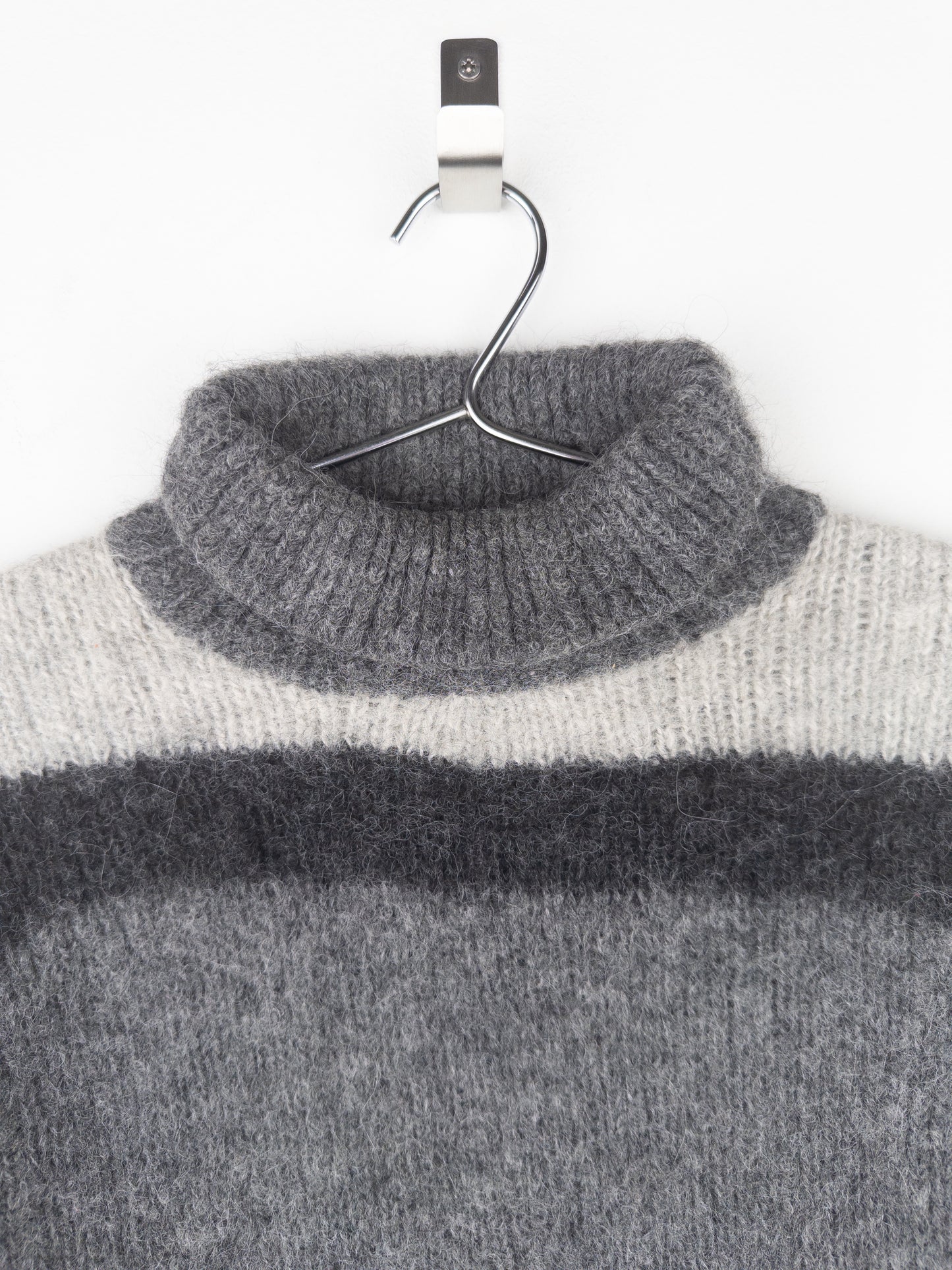 Prada 2000s Red Tab Geometric Fuzzy Knit Turtleneck Sweater