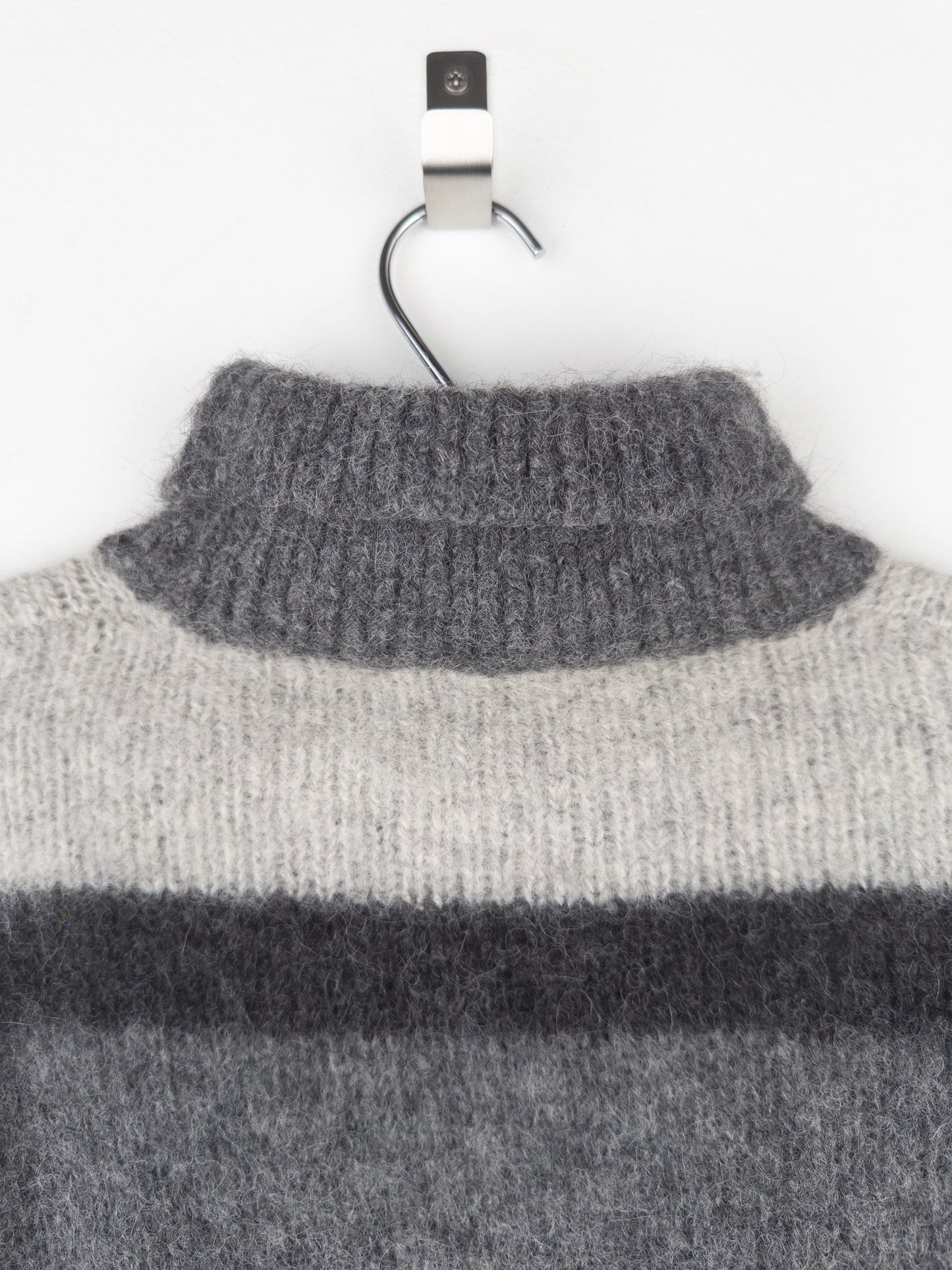 Prada 2000s Red Tab Geometric Fuzzy Knit Turtleneck Sweater