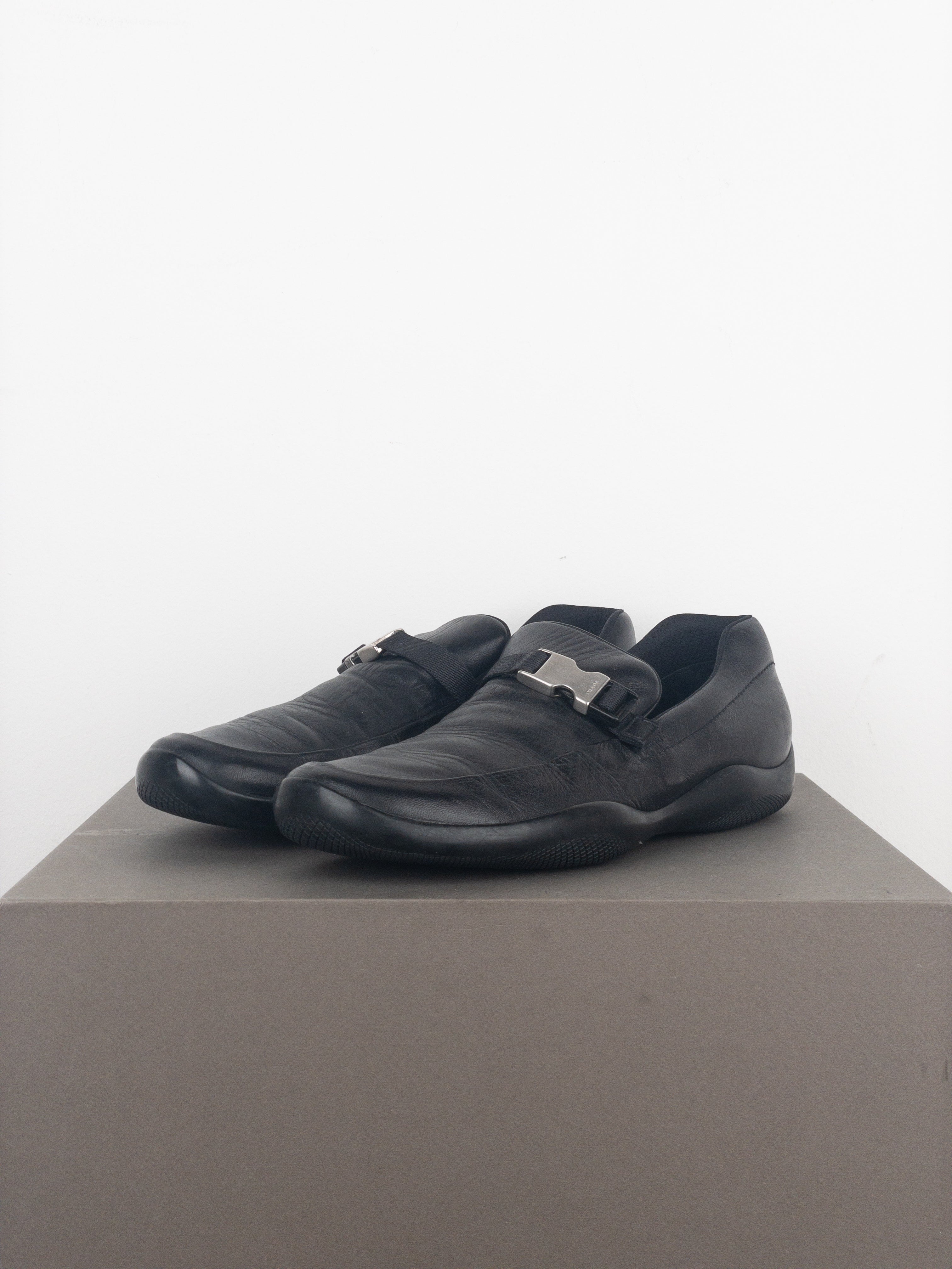 prada 99ss archive velcro leather shoes PRADA FW 1999 SQUARE TOE