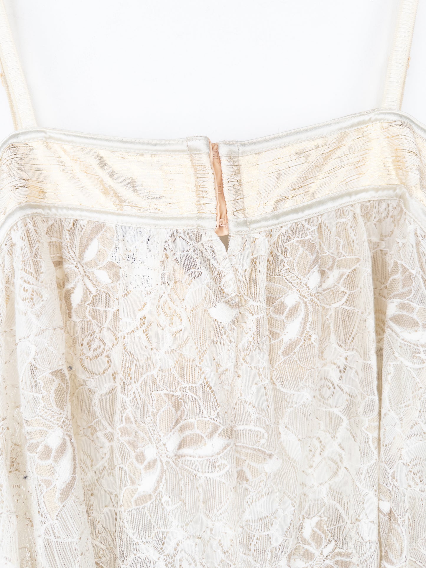 Dolce & Gabbana 2000s Gold-Colored Lace Butterfly Bustier Top