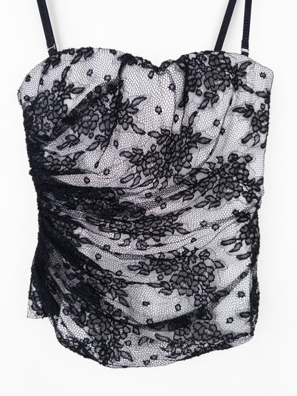 Dolce & Gabbana 2000s Floral Lace Bustier Top