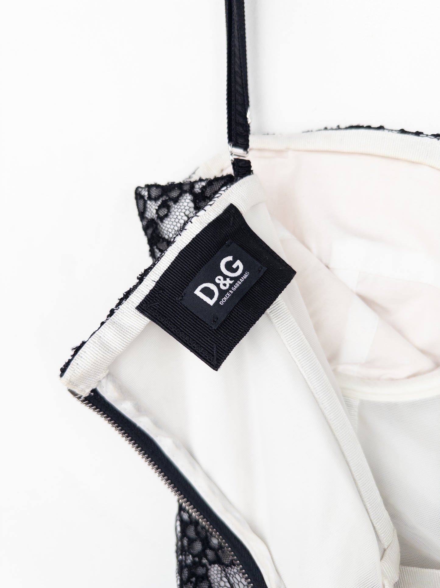 Dolce & Gabbana 2000s Floral Lace Bustier Top