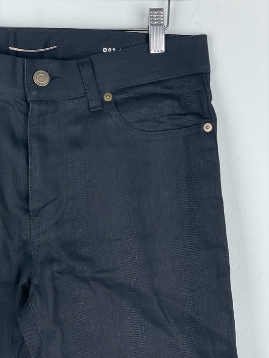 Saint Laurent D02 Distressed Knife-Cut Coated Denim Jeans – photo 5