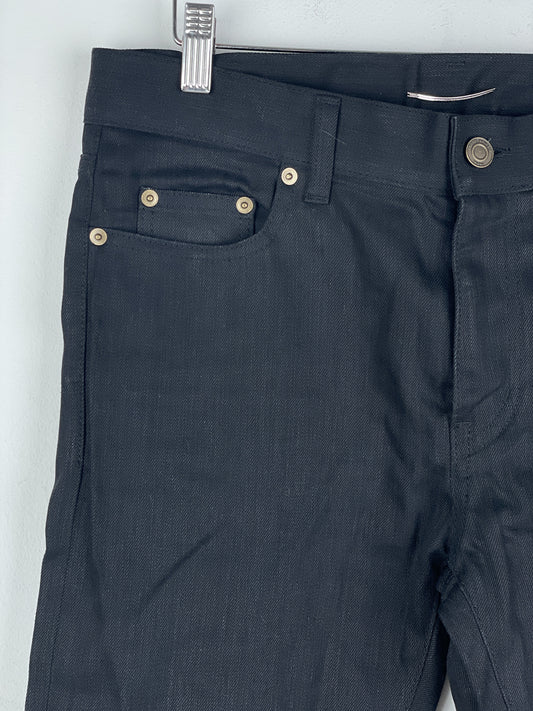 Saint Laurent D02 Distressed Knife-Cut Coated Denim Jeans – photo 4
