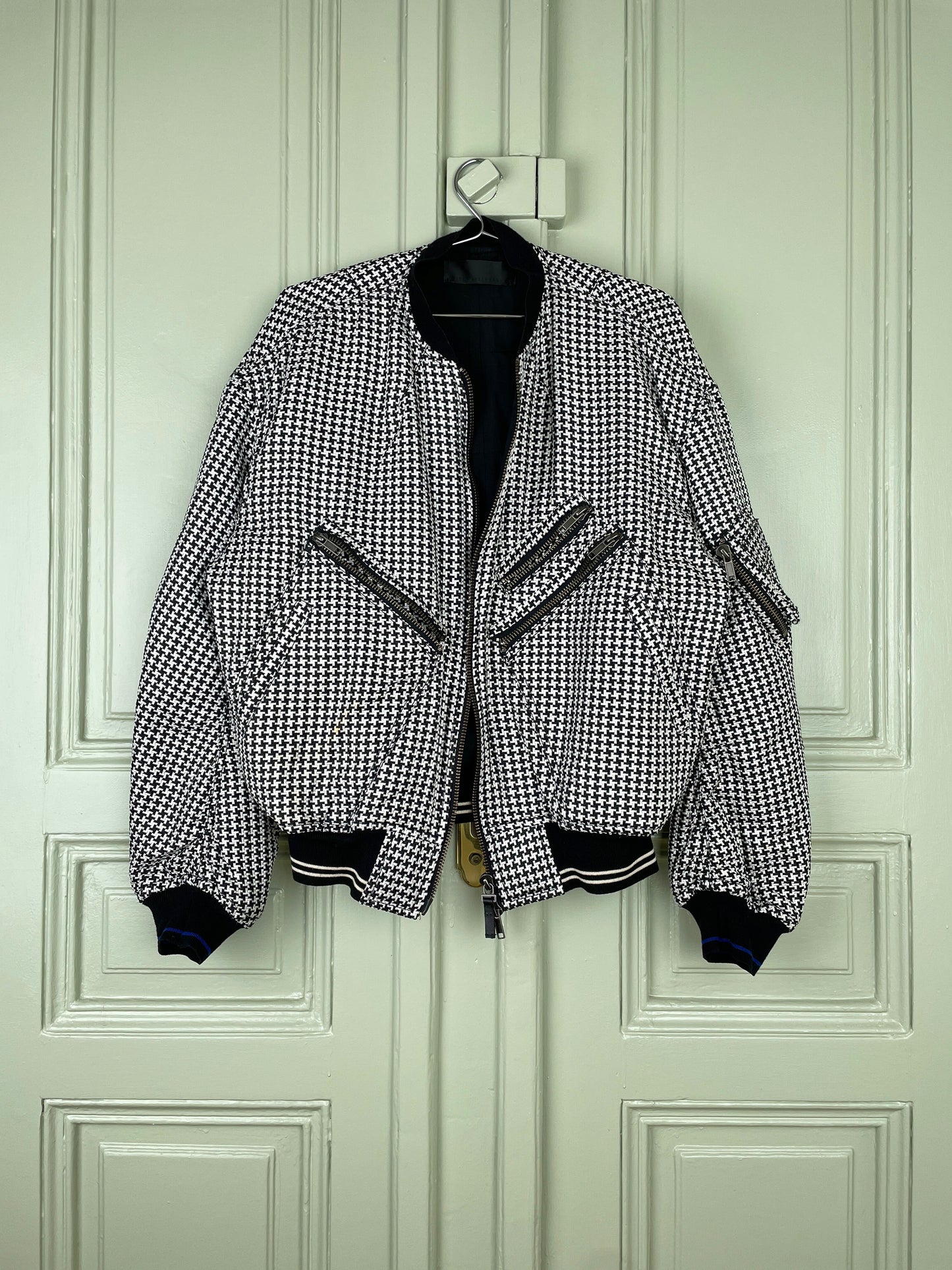 Haider Ackermann SS19 Houndstooth `Daytona´ Bomber Jacket