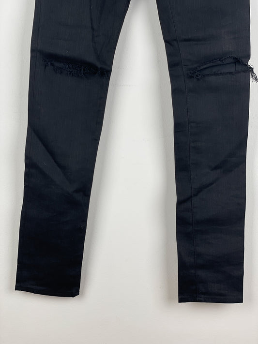 Saint Laurent D02 Distressed Knife-Cut Coated Denim Jeans – photo 8