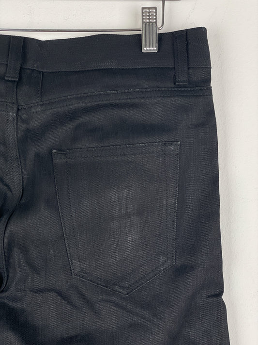 Saint Laurent D02 Distressed Knife-Cut Coated Denim Jeans – photo 11