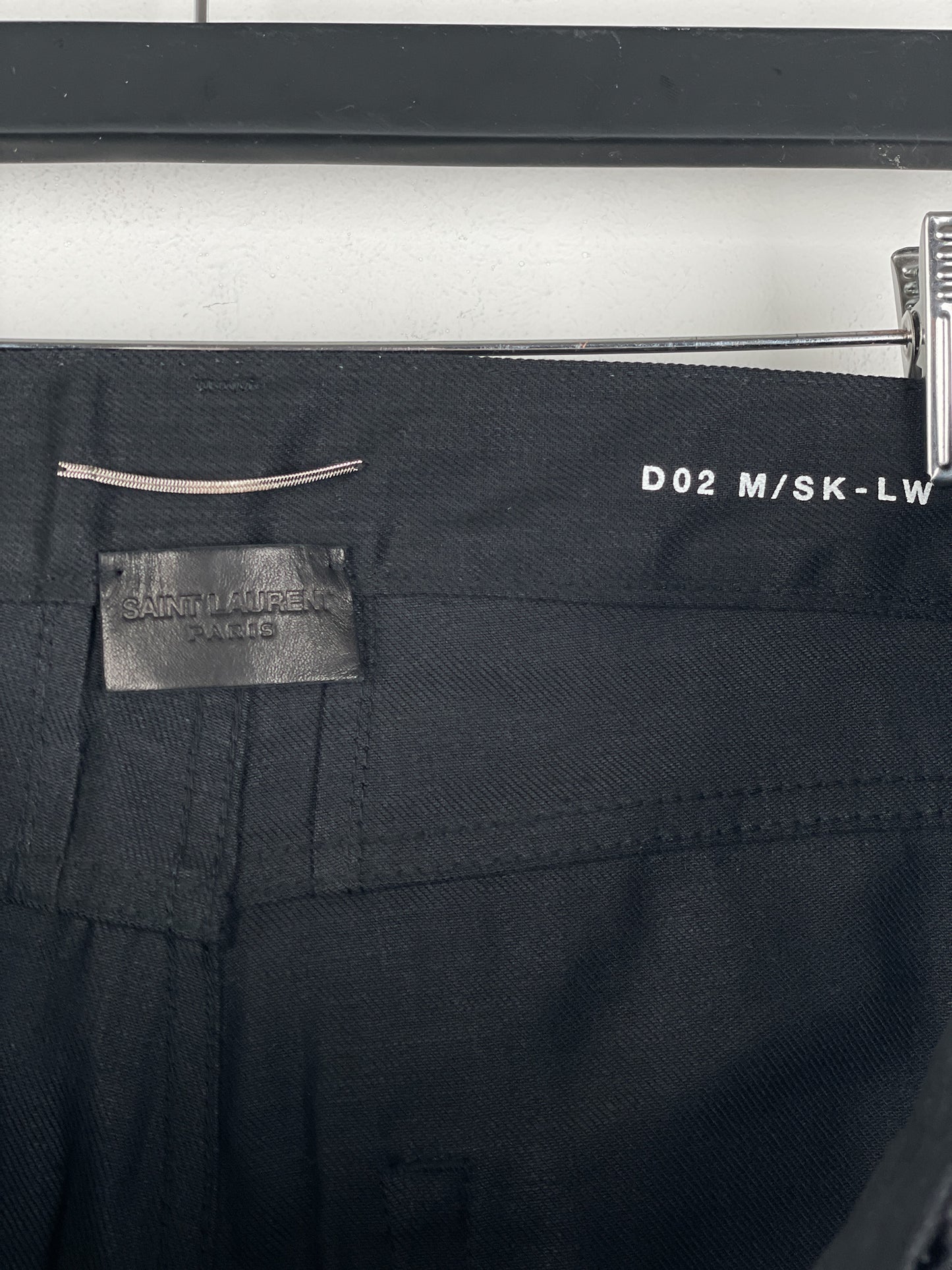 Saint Laurent D02 Distressed Knife-Cut Coated Denim Jeans