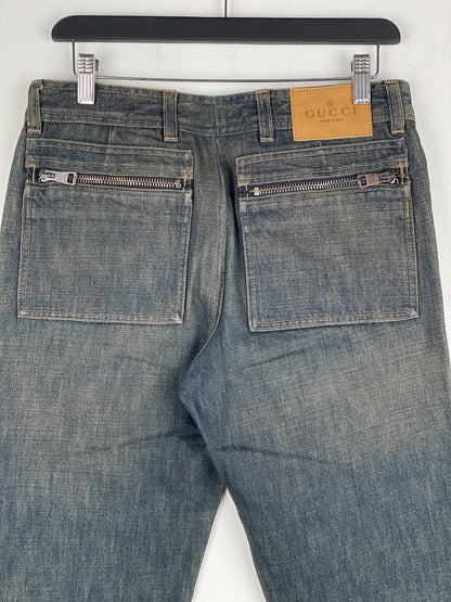 Gucci by Tom Ford SS02 Flared Sanded Bootcut Denim Jeans