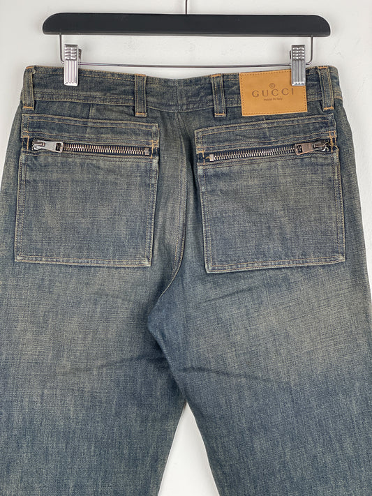 Gucci by Tom Ford SS02 Flared Sanded Bootcut Denim Jeans – photo 9